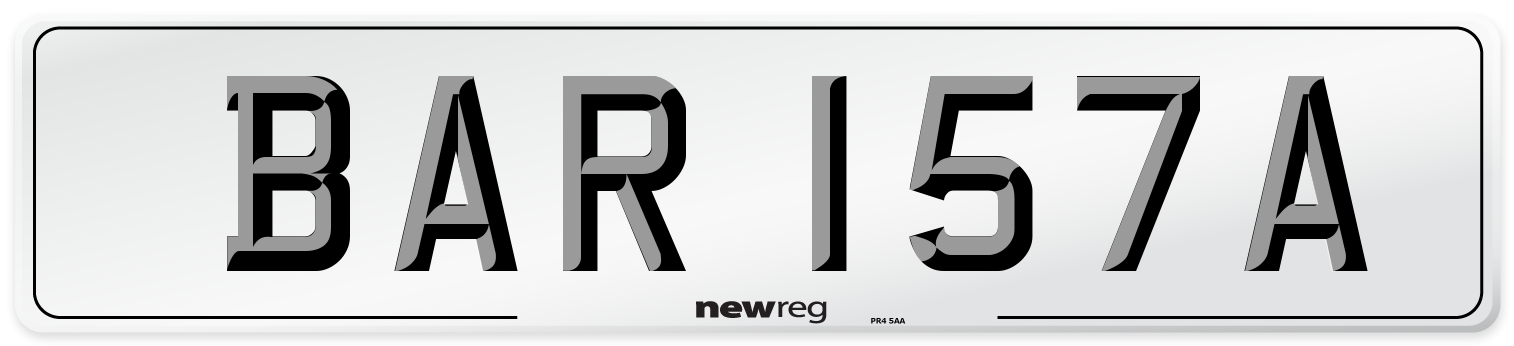 BAR 157A Number Plate from New Reg